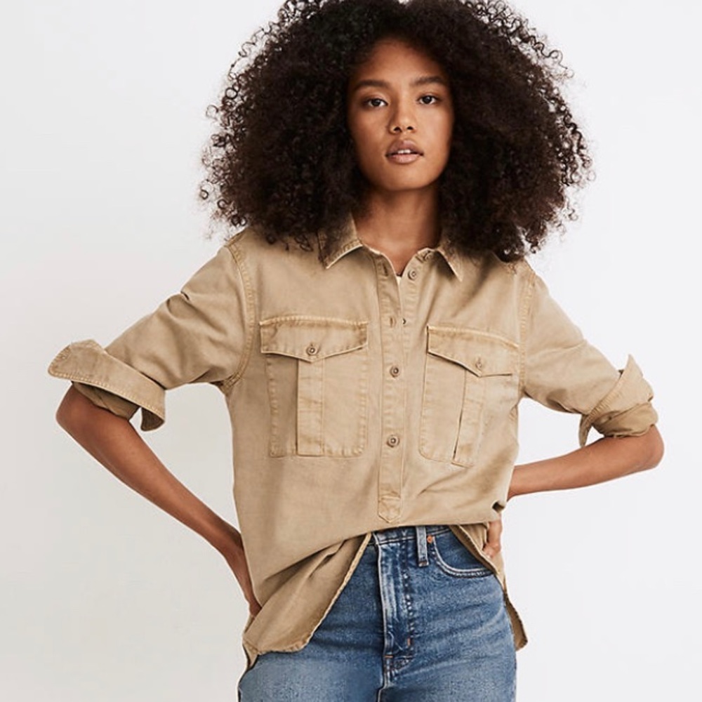 NWT Madewell Military Style Shirt Jacket Medium